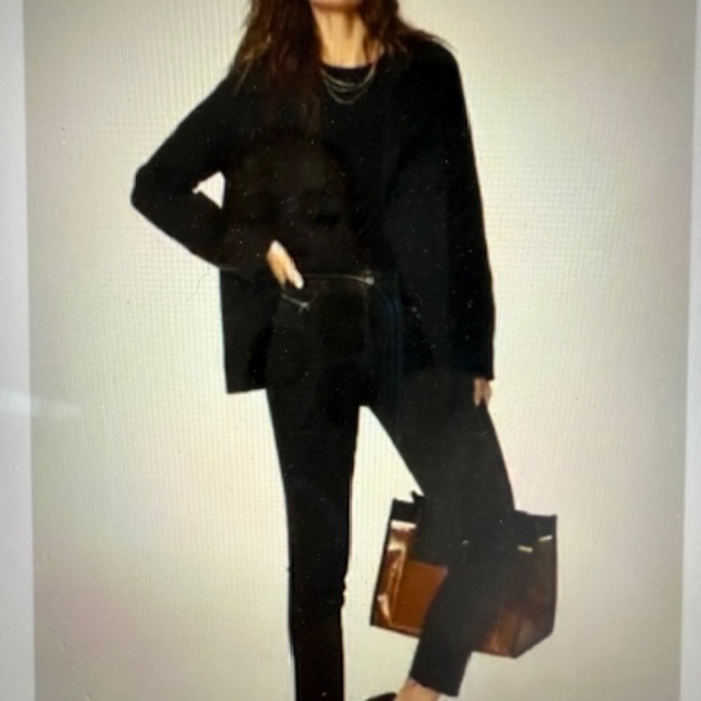 Paige Jeans Womens 25 Virgo Black Denim Sarah Slim High Rise Raw Hem Zippers